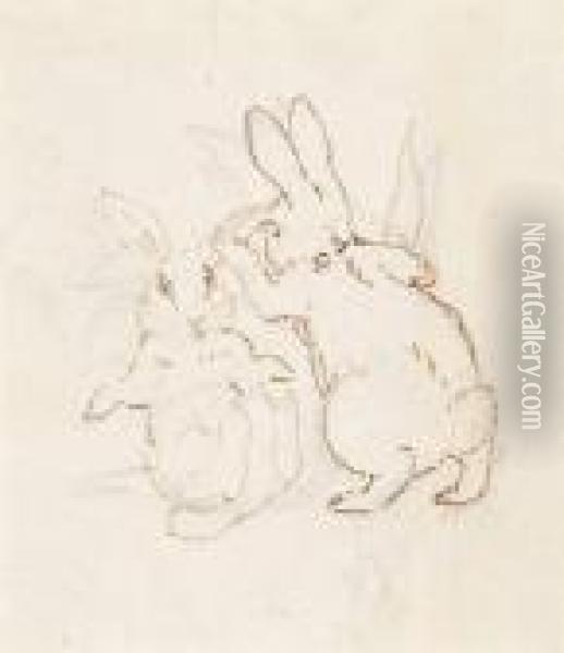 The Fierce Bad Rabbit Oil Painting - Helen Beatrix Potter