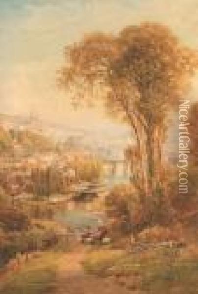 The River Vire At St Lo, Normandy Oil Painting - Ebenezer Wake Cook