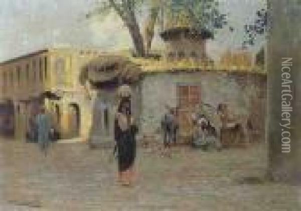 Strassenszene In Nordafrika Oil Painting - Wilhelm Kuhnert