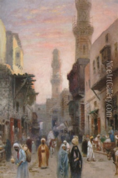Gatuliv, Kairo Oil Painting - Frans Wilhelm Odelmark