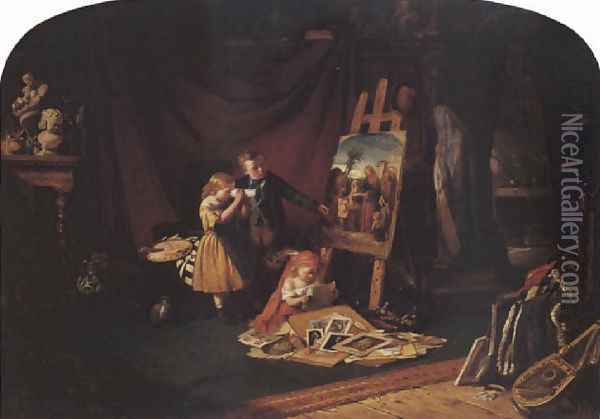 The Artist's Studio Oil Painting - Edward Charles Barnes