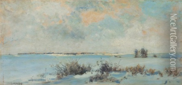 Winterlandschaft Oil Painting - Bernhard Muehlig