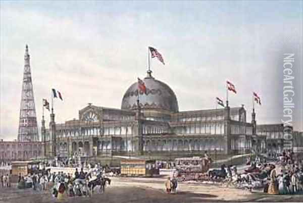 New York Crystal Palace built for World Fair in 1853 Oil Painting - Sydney Currie