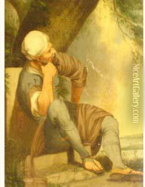 Meditation Oil Painting - George Chinnery