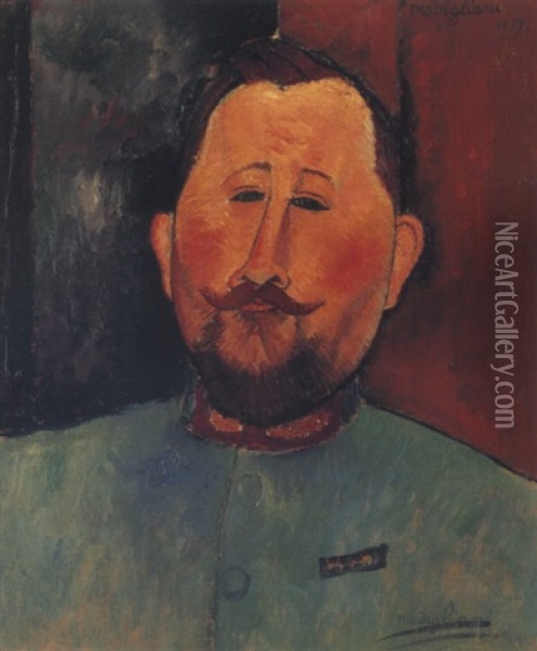 Portrait Du Docteur Devaraigne Oil Painting - Amedeo Modigliani