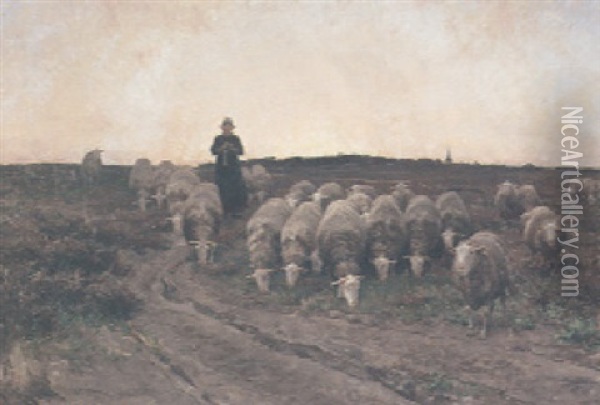 The End Of The Day Oil Painting - Anton Mauve