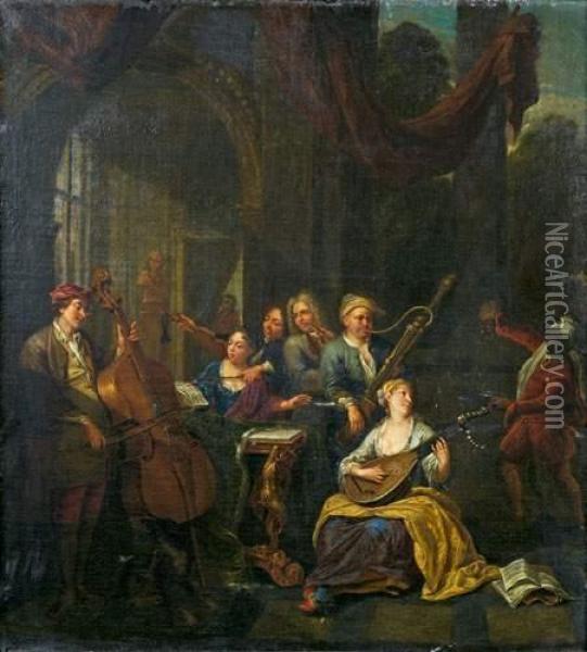 Le Concert Oil Painting - Franz Xavier Hendrick Verbeeck