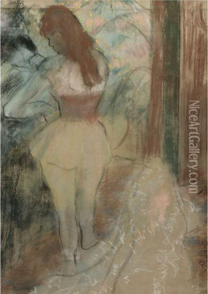 Danseuse S'habillant Oil Painting - Edgar Degas