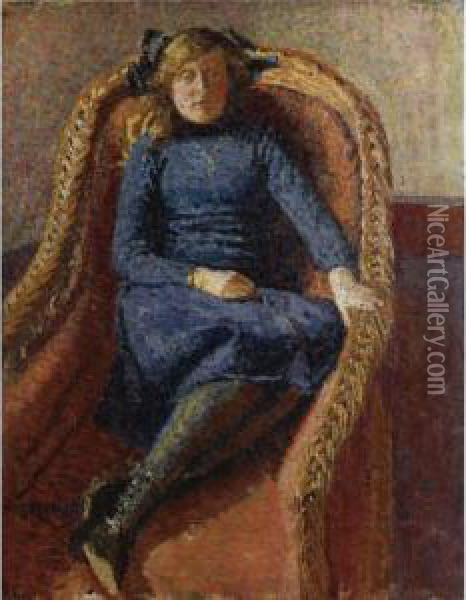 Seated Girl Oil Painting - Malcolm Drummond