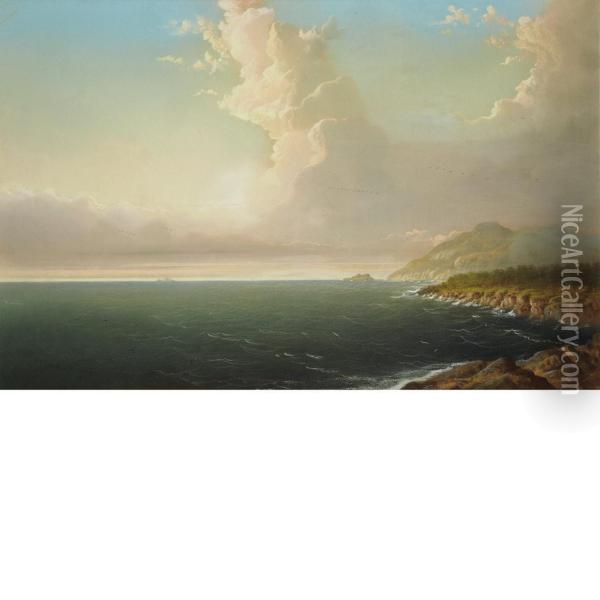 Seascape Oil Painting - George Douglas Brewerton