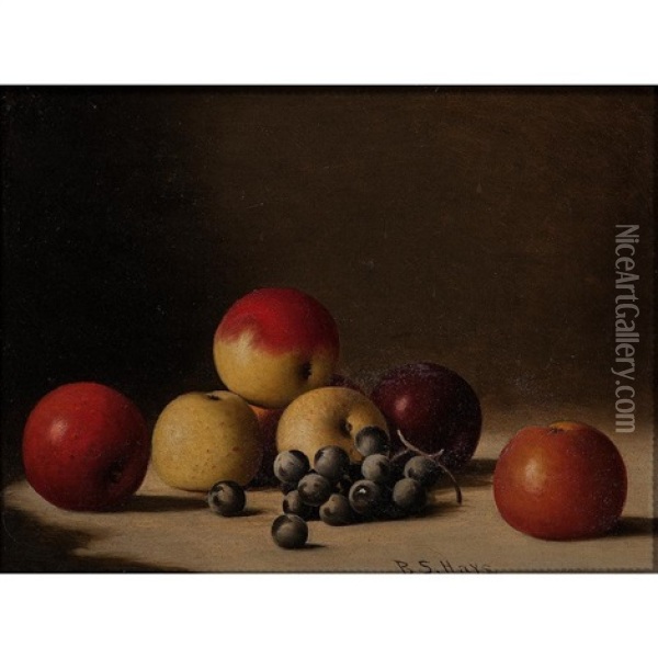 Still Life With Grapes And Apples Oil Painting - Barton S. Hays