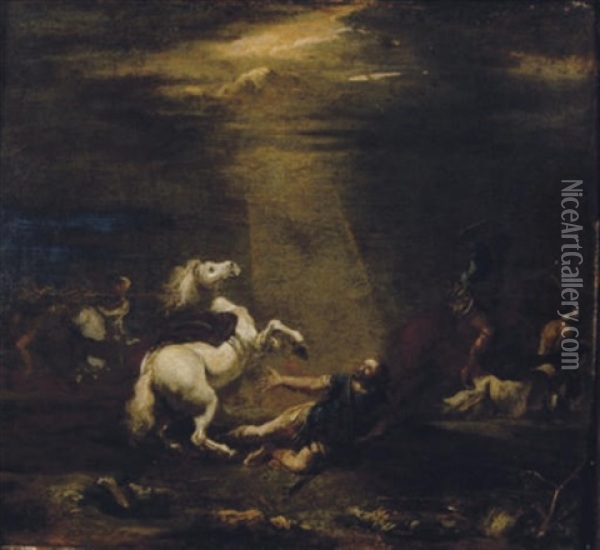 The Conversion Of Saint Paul Oil Painting - Aniello Falcone