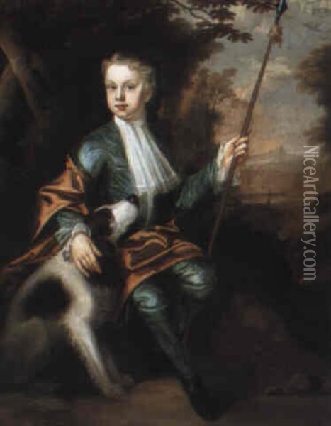 Portraits Of Young Boy (henry Danvers Doughty Hodges?) And Of Sister Oil Painting - Edward Byng