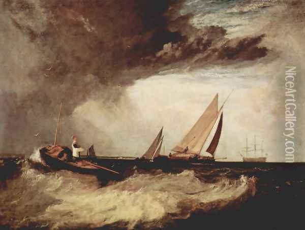 A fisherman from Bury Shoe Ness preit a Prahm of Whitstable Oil Painting - Joseph Mallord William Turner