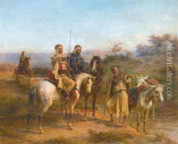 Cavaliers Dans Le Desert Oil Painting - Paul Dominique Philippoteaux