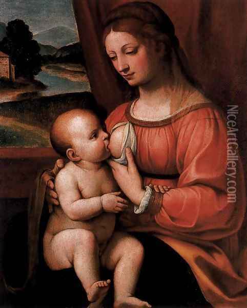 Nursing Madonna Oil Painting - Bernardino Luini