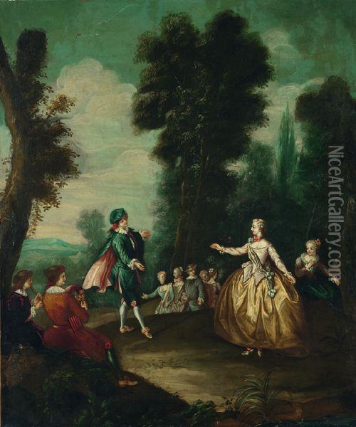 Le Bal Champetre Oil Painting - Watteau, Jean Antoine