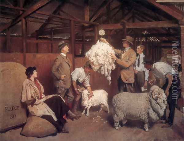 Weighing the Fleece Oil Painting - George Lambert