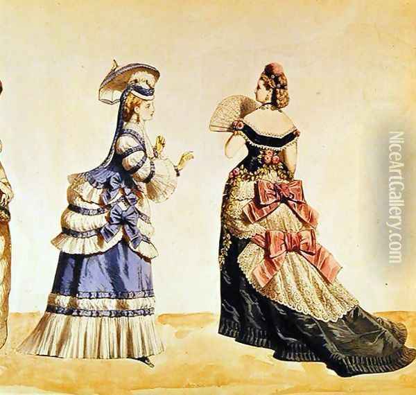 Fashion designs for women from the 1860's Oil Painting - Charles Frederick Worth