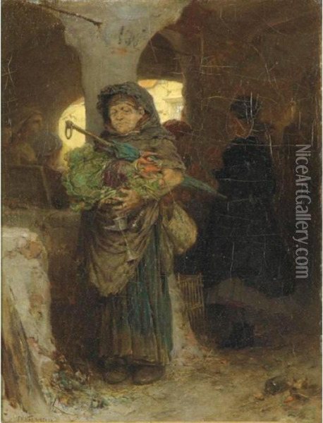 The Market Woman Oil Painting - Frederick Hendrik Kaemmerer