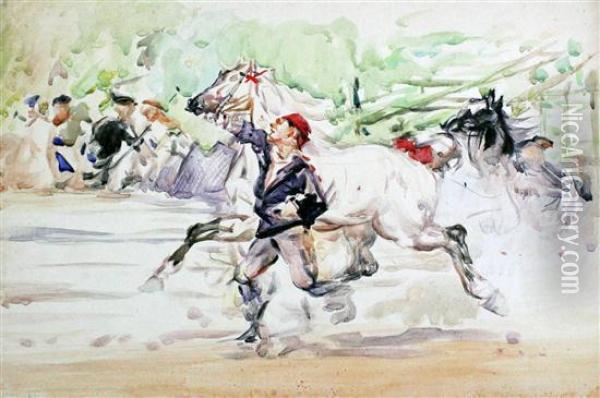 Gipsies And Horses Oil Painting - Albert Ludovici
