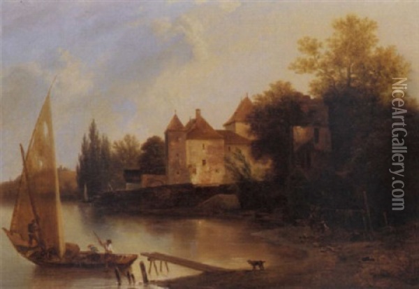 Chateau Saint-saphorin Oil Painting - Francois Diday