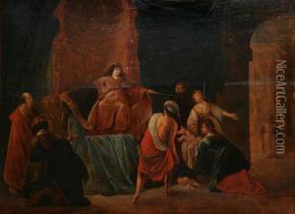 Het Oordeel Van Salomon. Oil Painting - Adriaen The Elder Verdoel