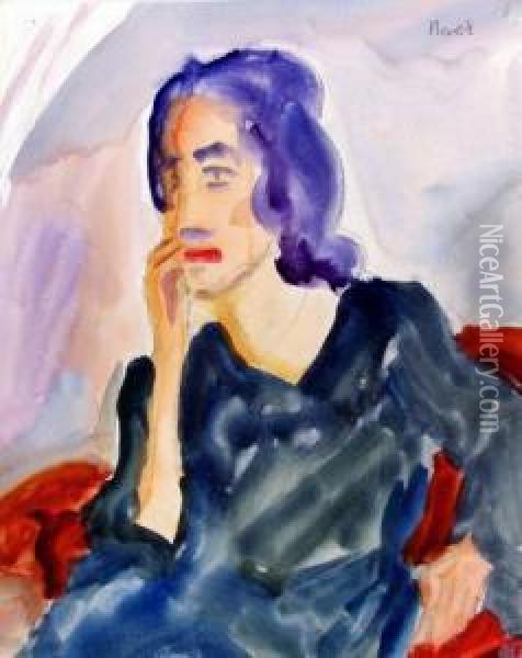 Sitzende Dame In Grunem Kleid Oil Painting - Rudiger Berlit