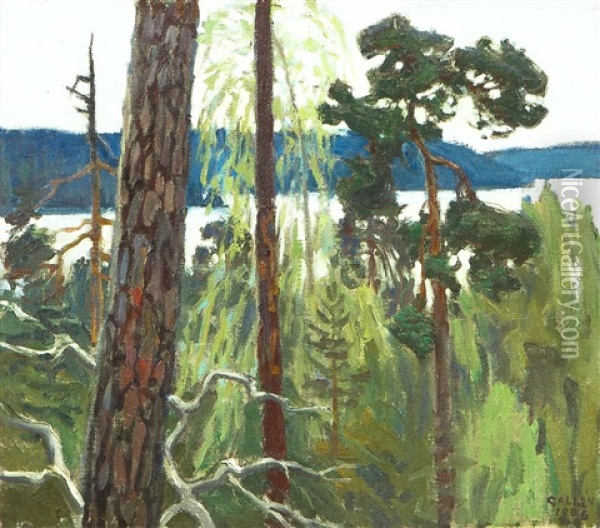 Pine Tree Oil Painting - Akseli Valdemar Gallen-Kallela