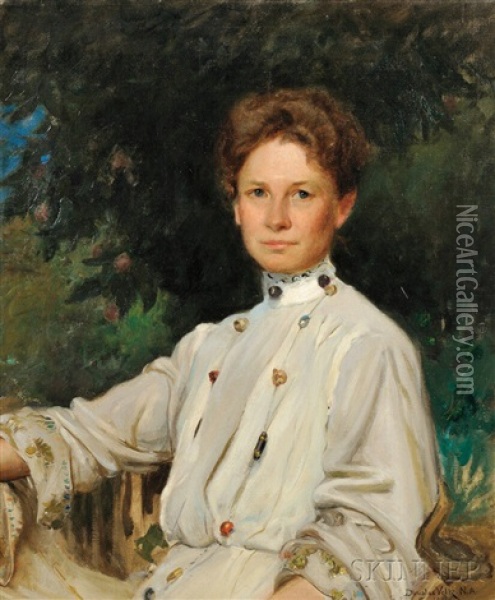 Portrait Of Nelly Littlehale Murphy Oil Painting - Douglas Volk