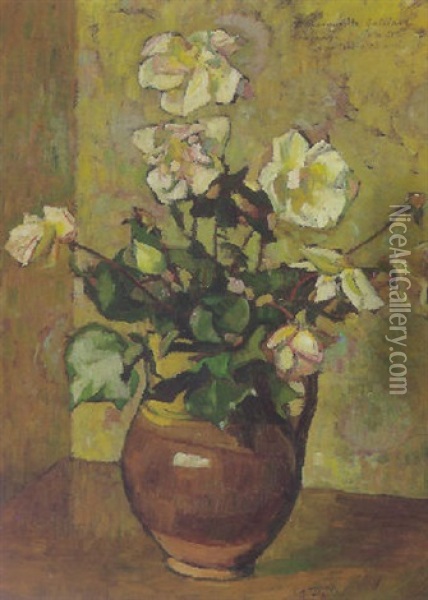 Le Bouquet De Roses Oil Painting - Georges Daniel Monfreid
