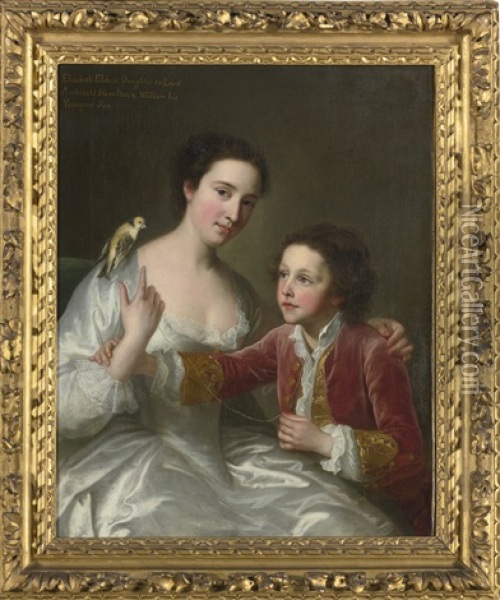 Portrait Of Elizabeth Hamilton, Later Countess Of Warwick And Her Brother William Hamilton, The Eldest Daughter And Youngest Son Of Lord Archibald Hamilton Oil Painting - William Hoare