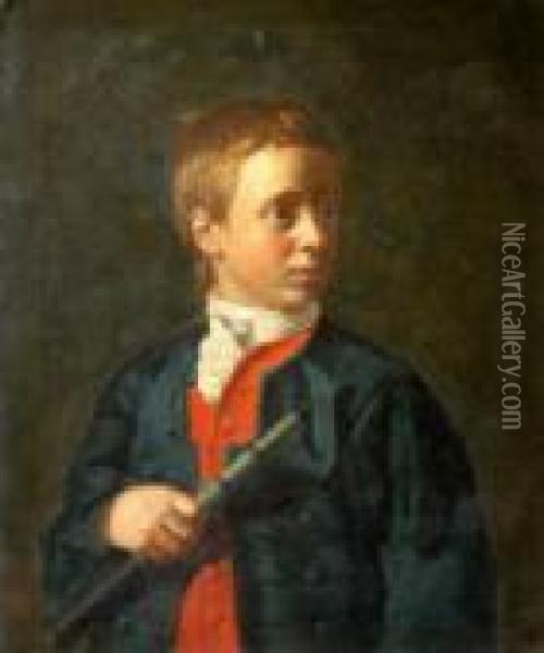 Captain William Bayne, Holding A Telescope Oil Painting - Allan Ramsay