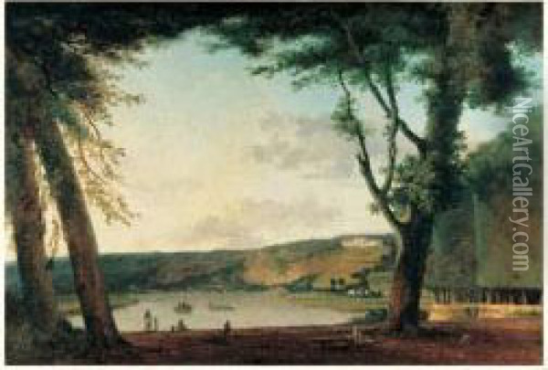 Vue Des Coteaux De Bellevue Prise Du Parc De Saint-cloud Oil Painting - Louis-Gabriel Moreau the Elder