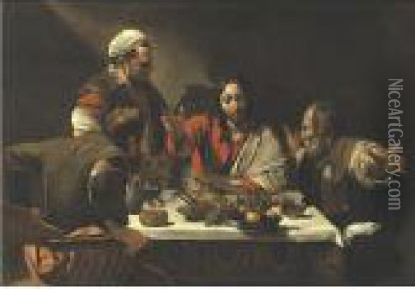 The Supper At Emmaus Oil Painting - Michelangelo Merisi Da Caravaggio