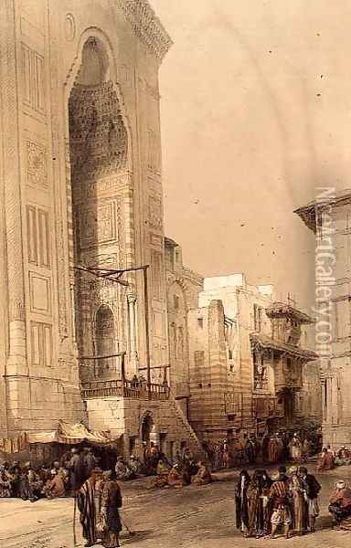 Grand Entrance to the Mosque of the Sultan Hasan, from Egypt and Nubia, Vol.3 Oil Painting - David Roberts