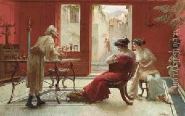 Afternoon At The Jewelry Shop Oil Painting - Eduardo Forti