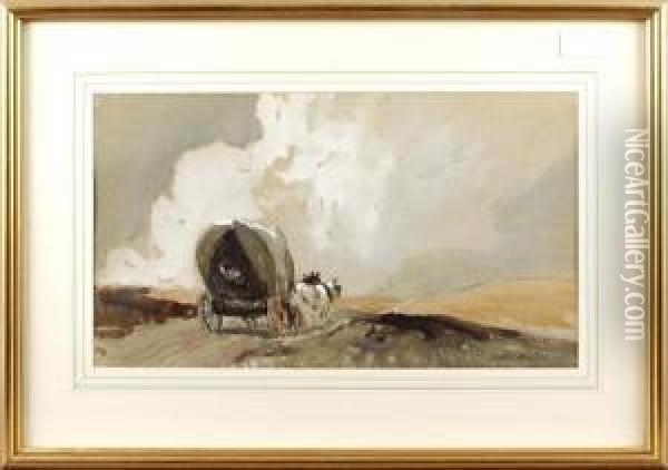 Wagon On A Moorland Track Oil Painting - William Tatton Winter