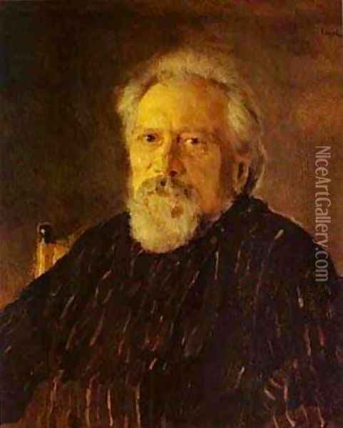 Portrait Of The Author Nikolay Leskov 1894 Oil Painting - Valentin Aleksandrovich Serov