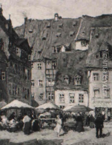 The Village Market Oil Painting - Wilhelm Blanke