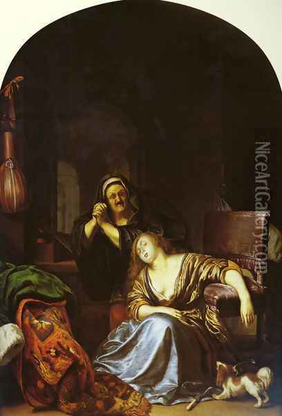 The Death of Lucretia Oil Painting - Frans van Mieris