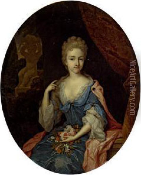 Bildnis Der Sophia, Duchess Of Kent Oil Painting - Constantin Netscher
