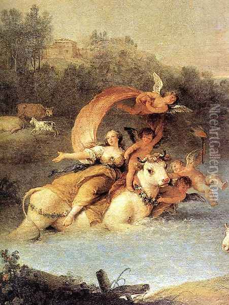 The Rape of Europa (detail) 1740-50 Oil Painting - Francesco Zuccarelli