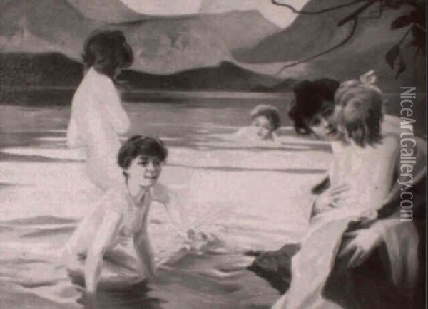 A Morning Swim Oil Painting - Paul Emile Chabas