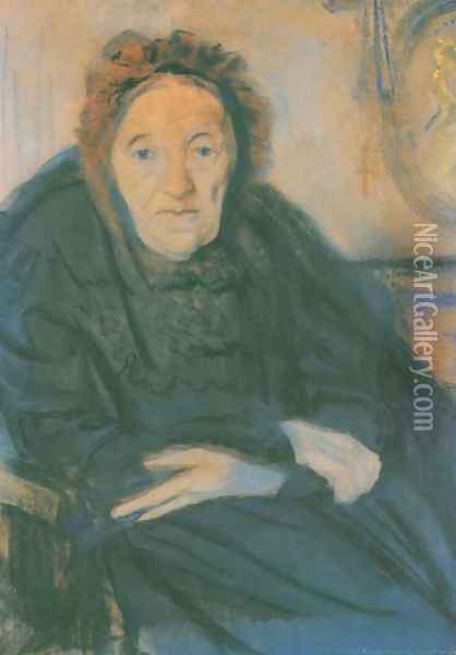 Portrait of Klementyna Oil Painting - Stanislaw Wyspianski