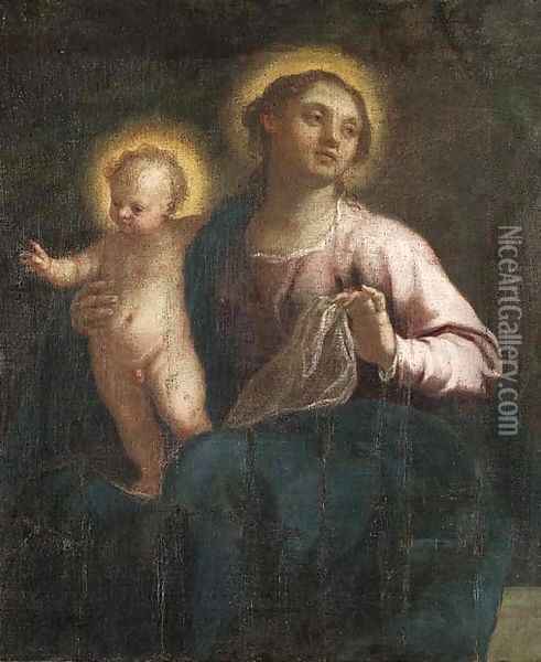 The Madonna and Child 2 Oil Painting - Palma Vecchio (Jacopo Negretti)