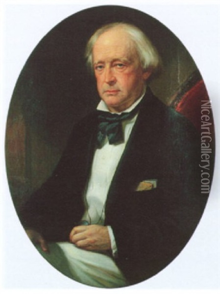 Portrait Of A Seated Gentleman Oil Painting - Benjamin Franklin Reinhart
