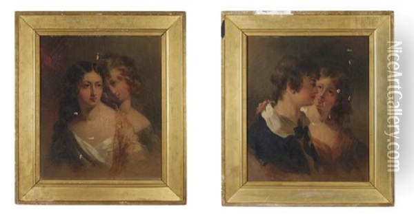 Two Double Portraits Oil Painting - Thomas Sully