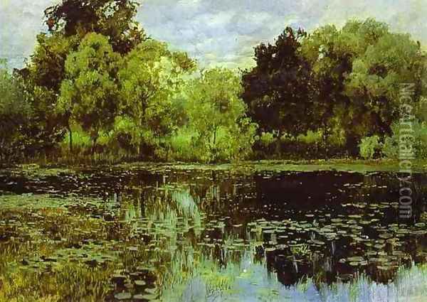 Overgrown Pond Study 1887 Oil Painting - Isaak Ilyich Levitan