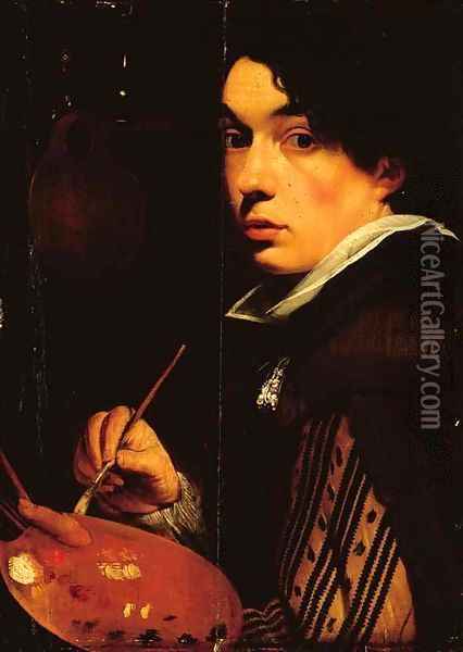 Portrait of the artist as a young man Oil Painting - School Of Antwerp